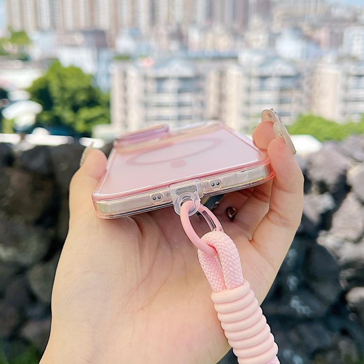 For iPhone Air Gradient Discolor MagSafe Phone Case with Holder / Wrist Strap