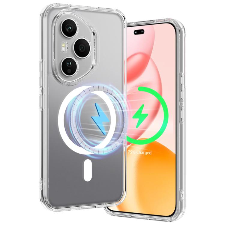For Honor 400 Pro Global 160.8mm MagSafe Clear Acrylic PC Hybrid TPU Phone Case - Transparent