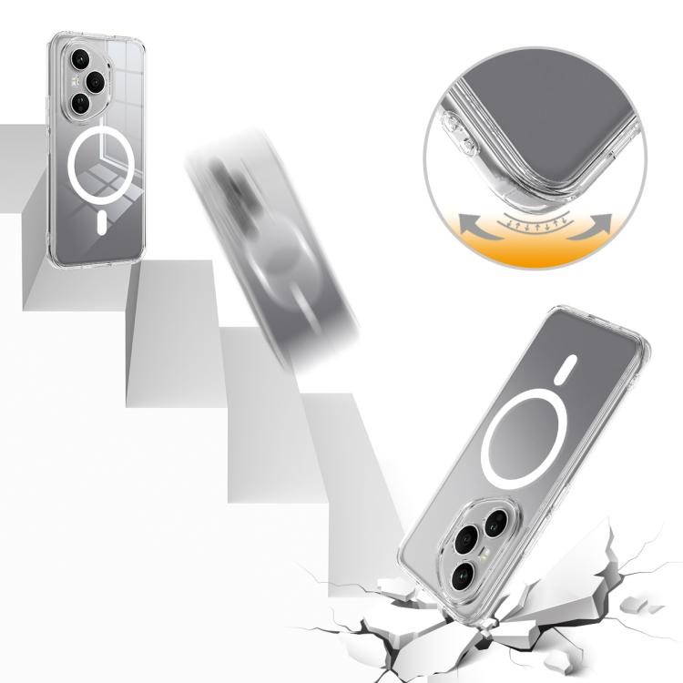 For Honor 400 Pro Global 160.8mm MagSafe Clear Acrylic PC Hybrid TPU Phone Case - Transparent