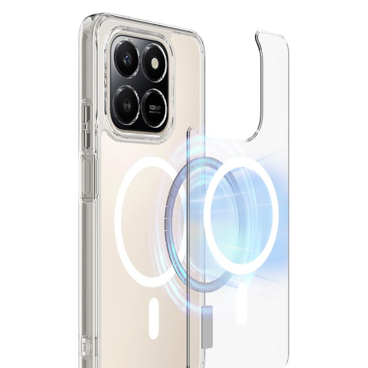 For Honor 400 Smart / X7d 4G / 5G MagSafe Clear Acrylic PC Hybrid TPU Phone Case - Transparent