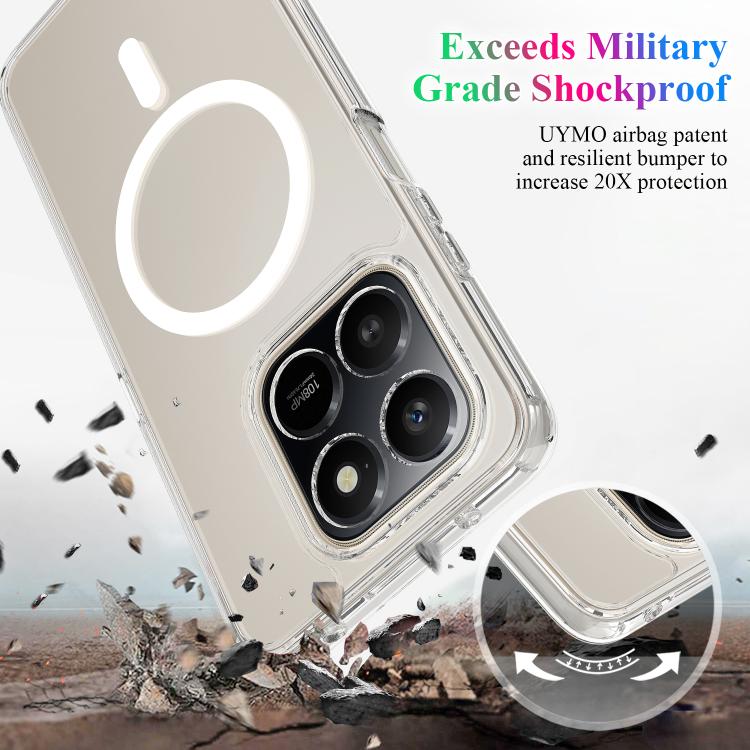 For Honor 400 Smart / X7d 4G / 5G MagSafe Clear Acrylic PC Hybrid TPU Phone Case - Transparent
