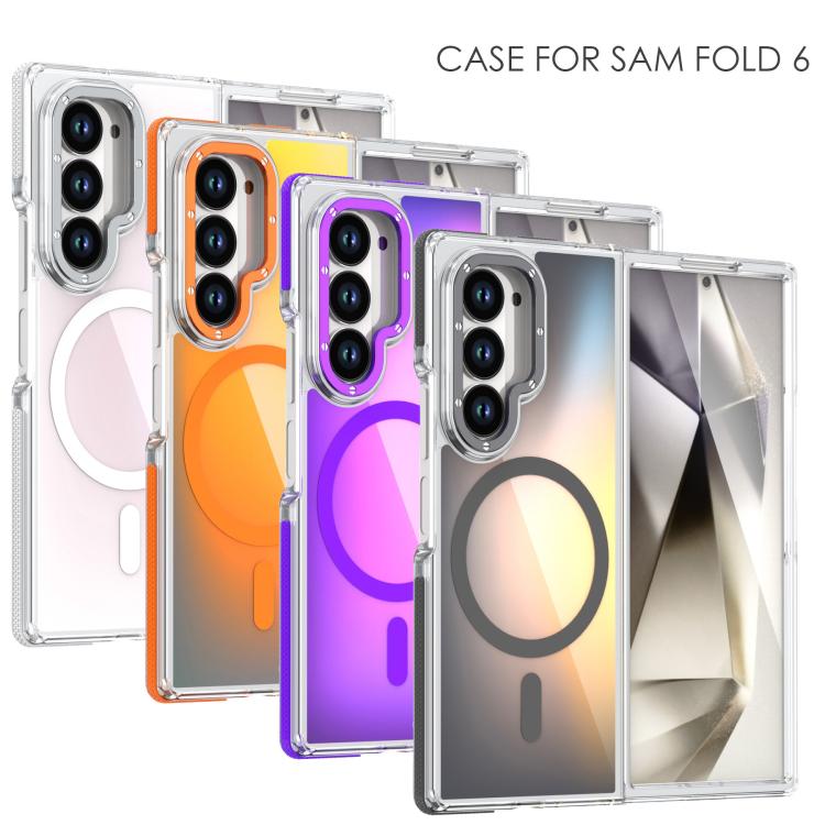 For Samsung Galaxy Z Fold6 Dual-Color Gradient Discolor MagSafe Phone Case
