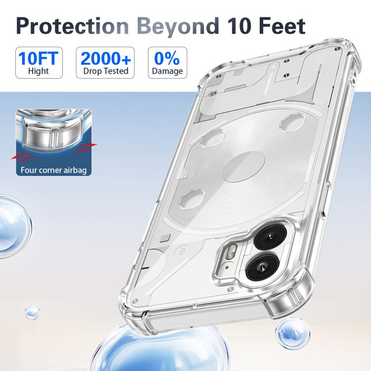 For Nothing Phone 1 Four-corner Shockproof Acrylic +TPU Phone Case - Transparent