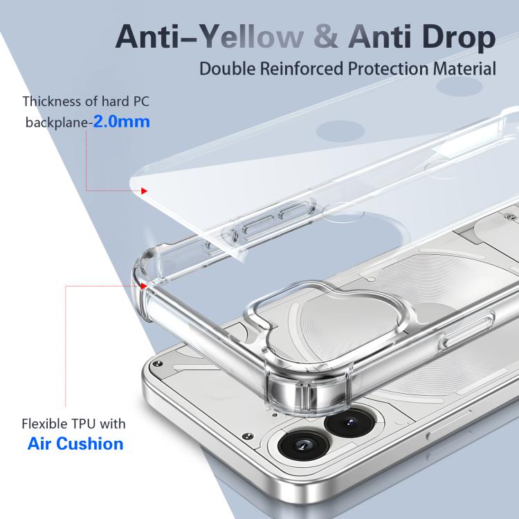 For Nothing Phone 1 Four-corner Shockproof Acrylic +TPU Phone Case - Transparent