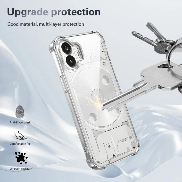 For Nothing Phone 1 Four-corner Shockproof Acrylic +TPU Phone Case - Transparent
