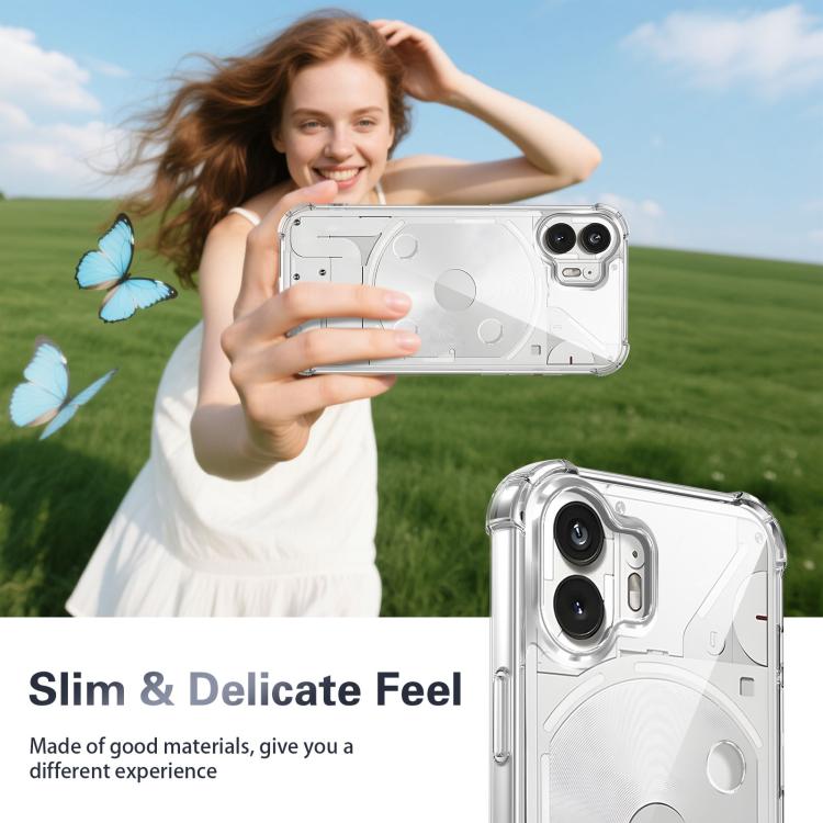 For Nothing Phone 2 Four-corner Shockproof Acrylic +TPU Phone Case - Transparent