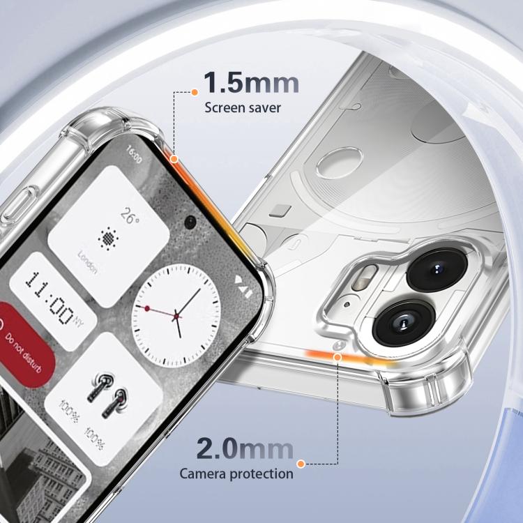 For Nothing Phone 2 Four-corner Shockproof Acrylic +TPU Phone Case - Transparent