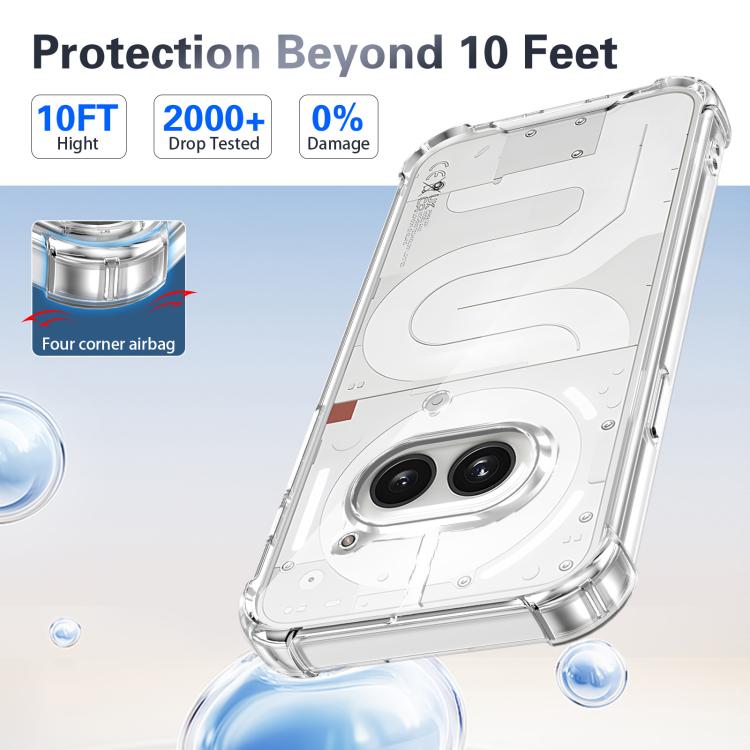 For Nothing Phone 2a Four-corner Shockproof Acrylic +TPU Phone Case - Transparent