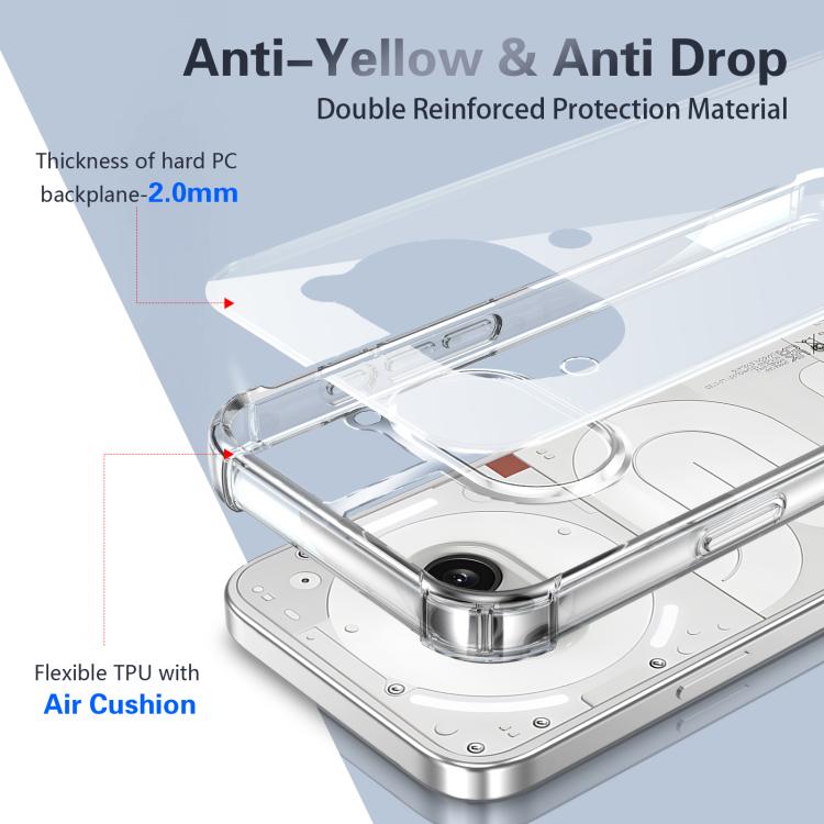 For Nothing Phone 2a Four-corner Shockproof Acrylic +TPU Phone Case - Transparent