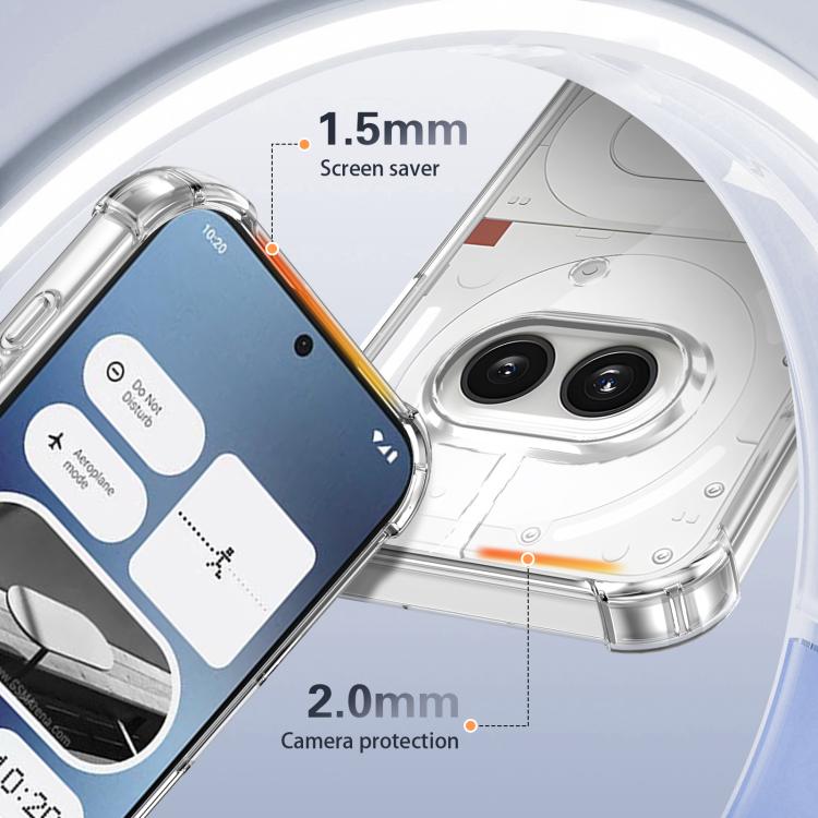 For Nothing Phone 2a Four-corner Shockproof Acrylic +TPU Phone Case - Transparent