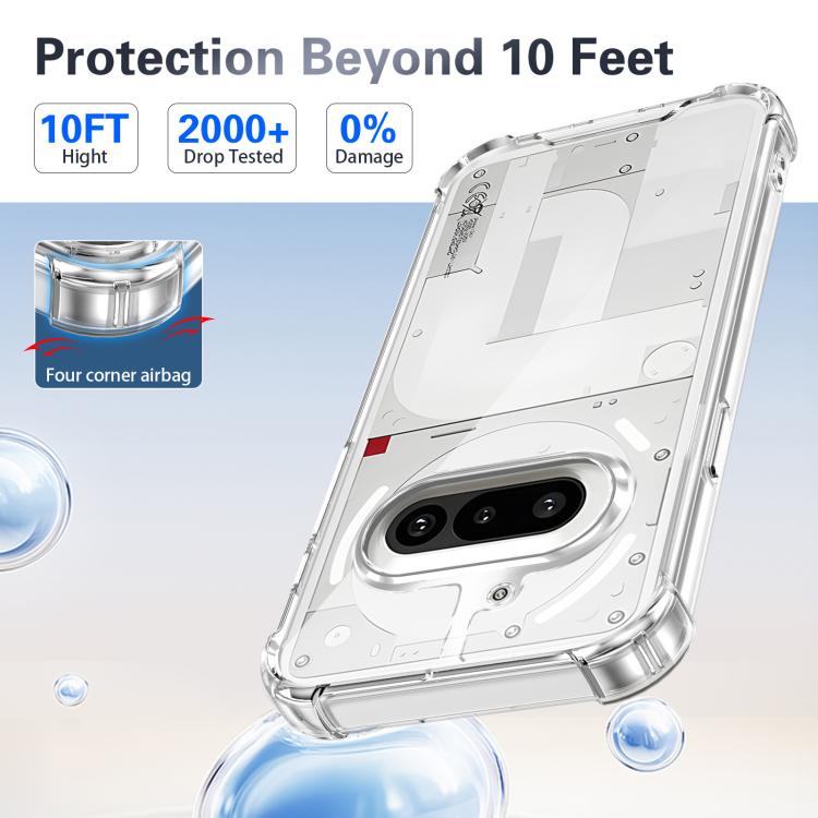 For Nothing Phone 3a Four-corner Shockproof Acrylic +TPU Phone Case - Transparent