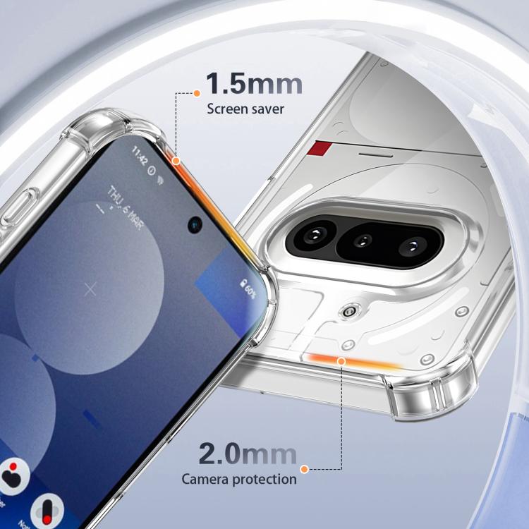 For Nothing Phone 3a Four-corner Shockproof Acrylic +TPU Phone Case - Transparent