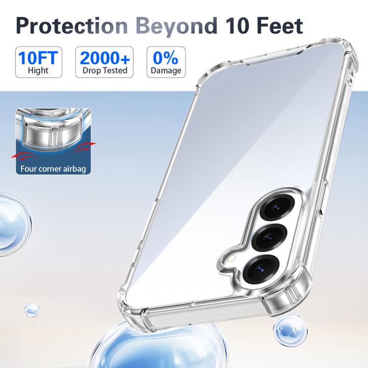 For Samsung Galaxy S25 5G Four-corner Shockproof Acrylic +TPU Phone Case - Transparent
