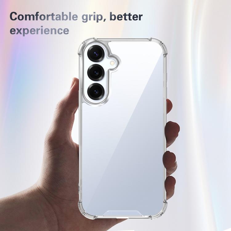 For Samsung Galaxy S25 5G Four-corner Shockproof Acrylic +TPU Phone Case - Transparent