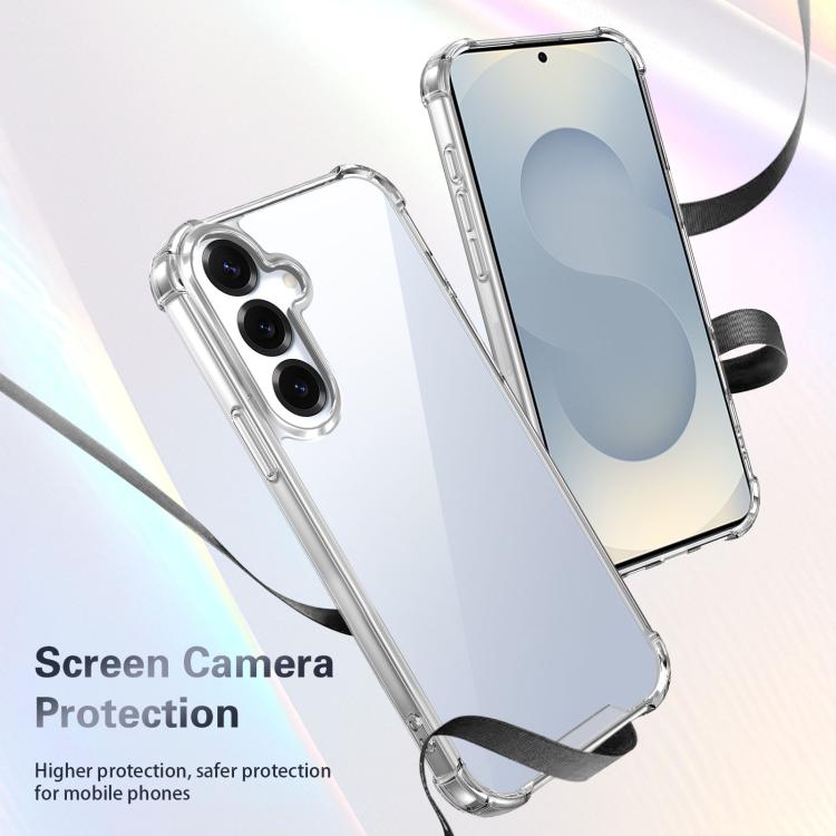 For Samsung Galaxy S25 5G Four-corner Shockproof Acrylic +TPU Phone Case - Transparent