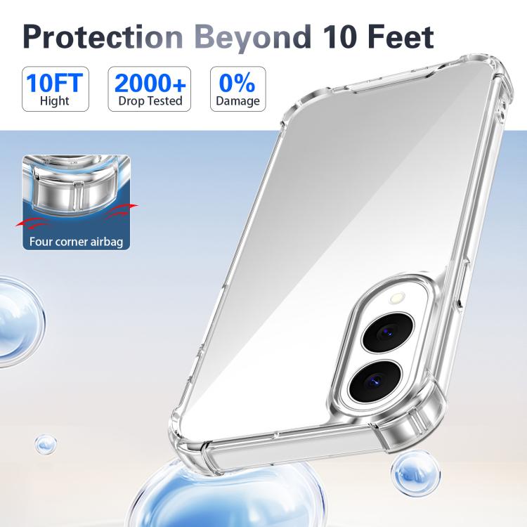 For Samsung Galaxy S25 Edge 5G Four-corner Shockproof Acrylic +TPU Phone Case - Transparent