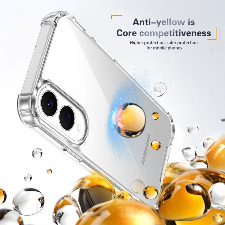 For Samsung Galaxy S25 Edge 5G Four-corner Shockproof Acrylic +TPU Phone Case - Transparent