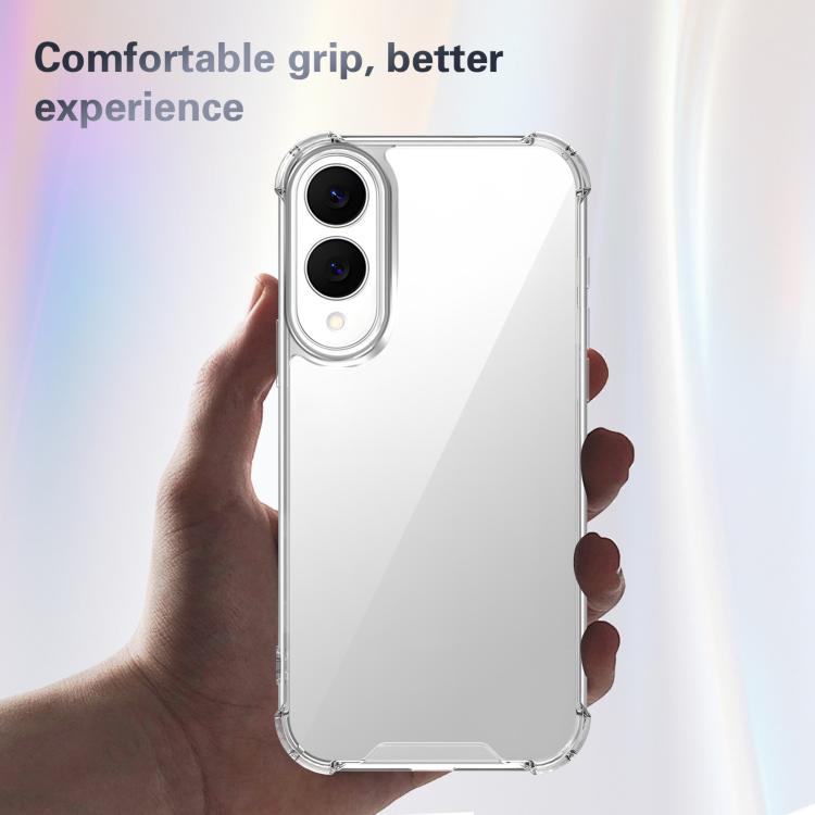 For Samsung Galaxy S25 Edge 5G Four-corner Shockproof Acrylic +TPU Phone Case - Transparent