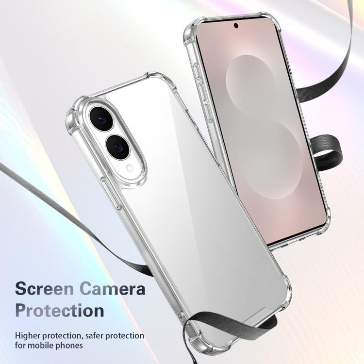 For Samsung Galaxy S25 Edge 5G Four-corner Shockproof Acrylic +TPU Phone Case - Transparent