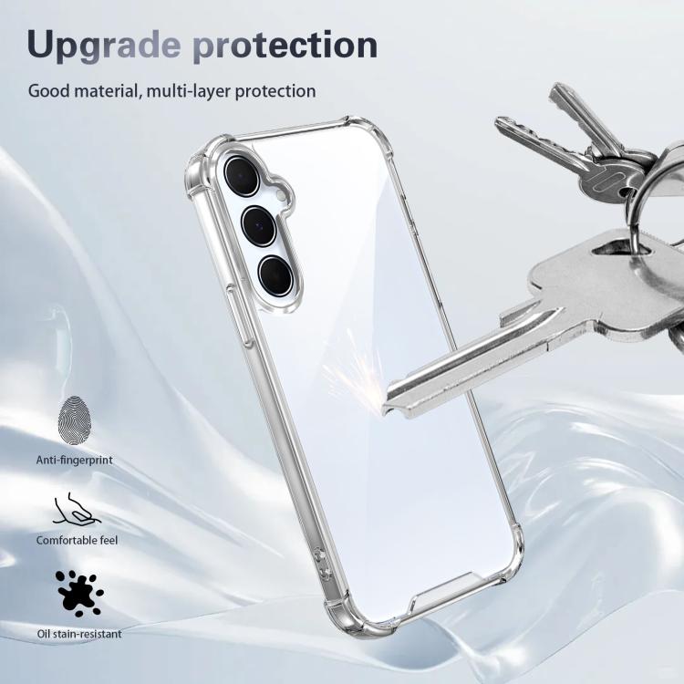 For Samsung Galaxy S24 FE 5G Four-corner Shockproof Acrylic +TPU Phone Case - Transparent