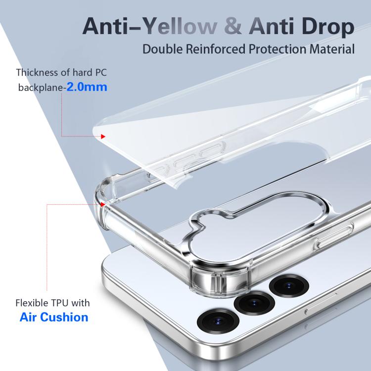 For Samsung Galaxy S24 5G Four-corner Shockproof Acrylic +TPU Phone Case - Transparent