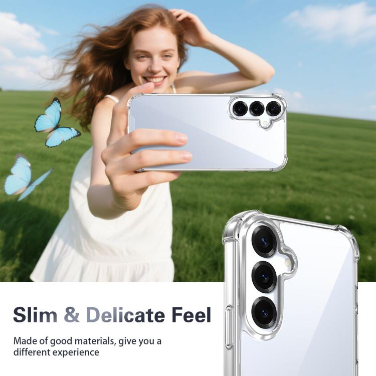 For Samsung Galaxy S24 5G Four-corner Shockproof Acrylic +TPU Phone Case - Transparent