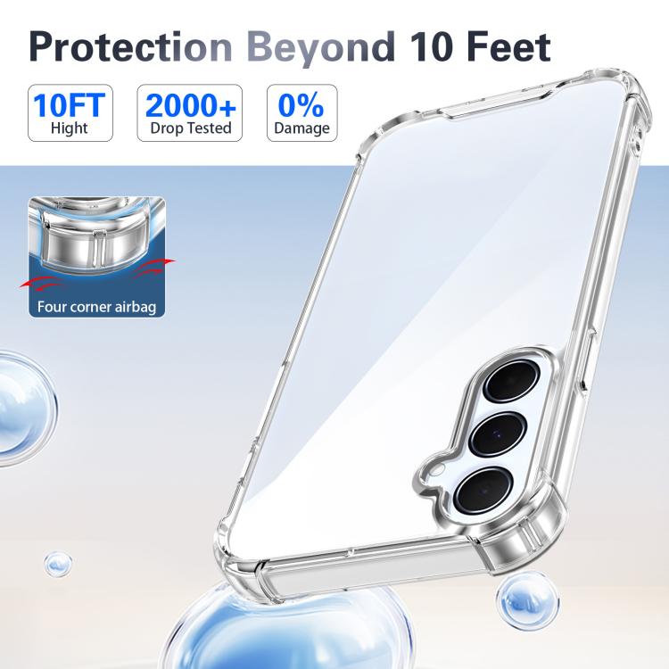 For Samsung Galaxy S23 FE 5G Four-corner Shockproof Acrylic +TPU Phone Case - Transparent