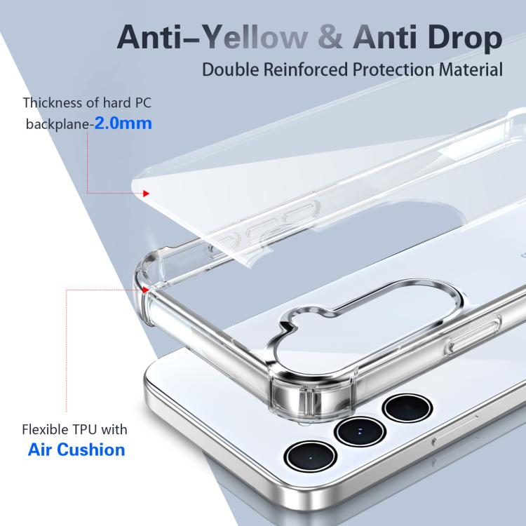 For Samsung Galaxy S23 FE 5G Four-corner Shockproof Acrylic +TPU Phone Case - Transparent