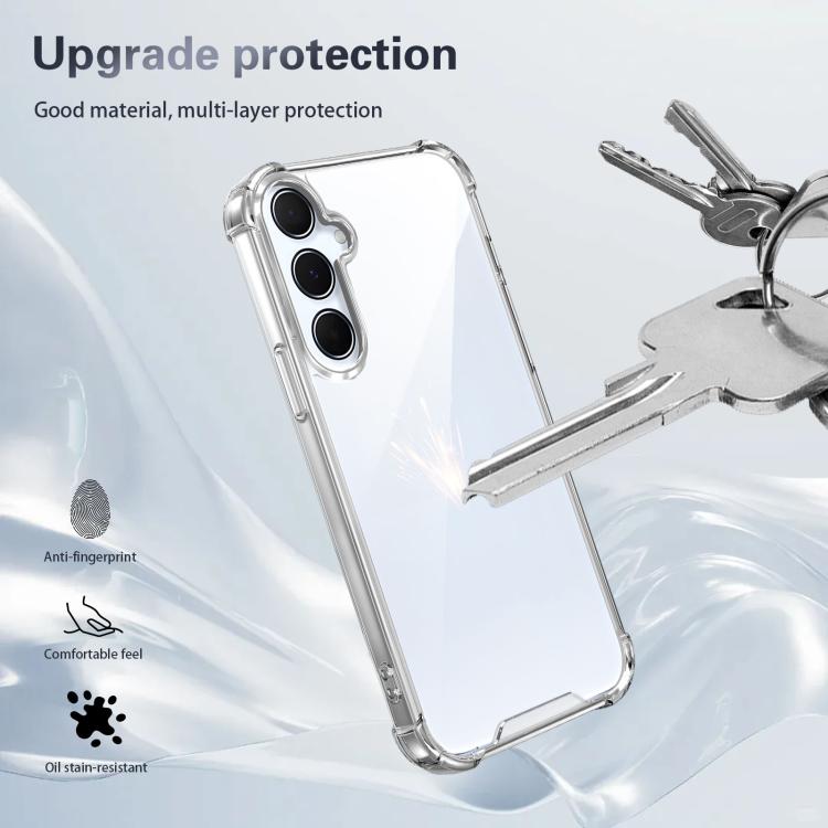 For Samsung Galaxy S23 FE 5G Four-corner Shockproof Acrylic +TPU Phone Case - Transparent