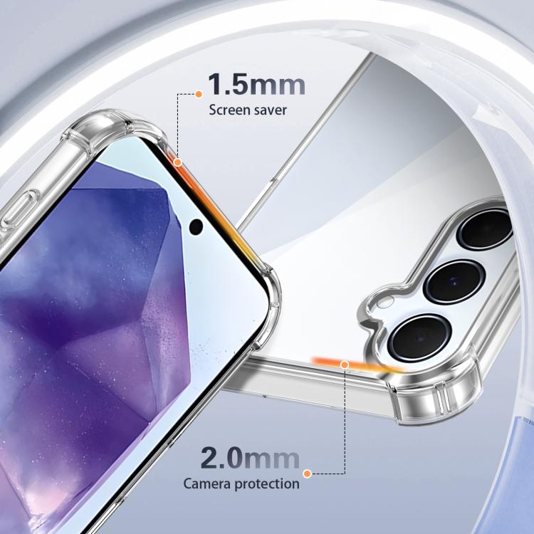 For Samsung Galaxy S23 FE 5G Four-corner Shockproof Acrylic +TPU Phone Case - Transparent