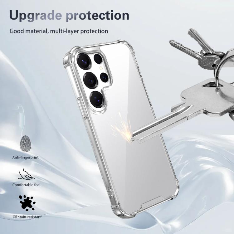 For Samsung Galaxy S23 Ultra 5G Four-corner Shockproof Acrylic +TPU Phone Case - Transparent