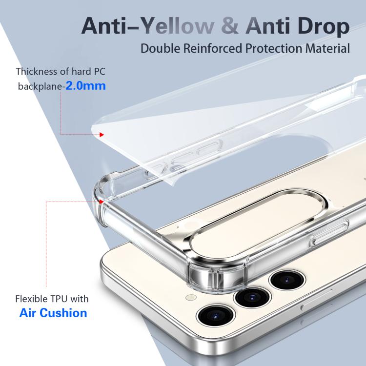 For Samsung Galaxy S23+ 5G Four-corner Shockproof Acrylic +TPU Phone Case - Transparent