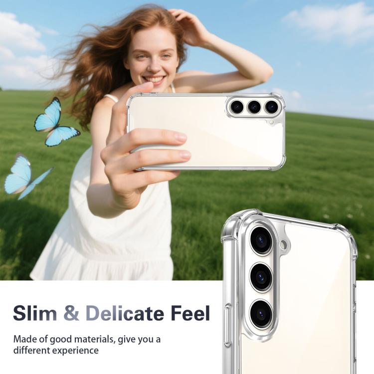 For Samsung Galaxy S23+ 5G Four-corner Shockproof Acrylic +TPU Phone Case - Transparent