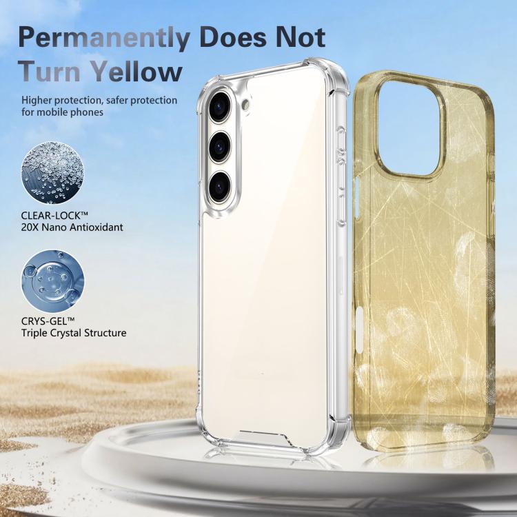 For Samsung Galaxy S23+ 5G Four-corner Shockproof Acrylic +TPU Phone Case - Transparent