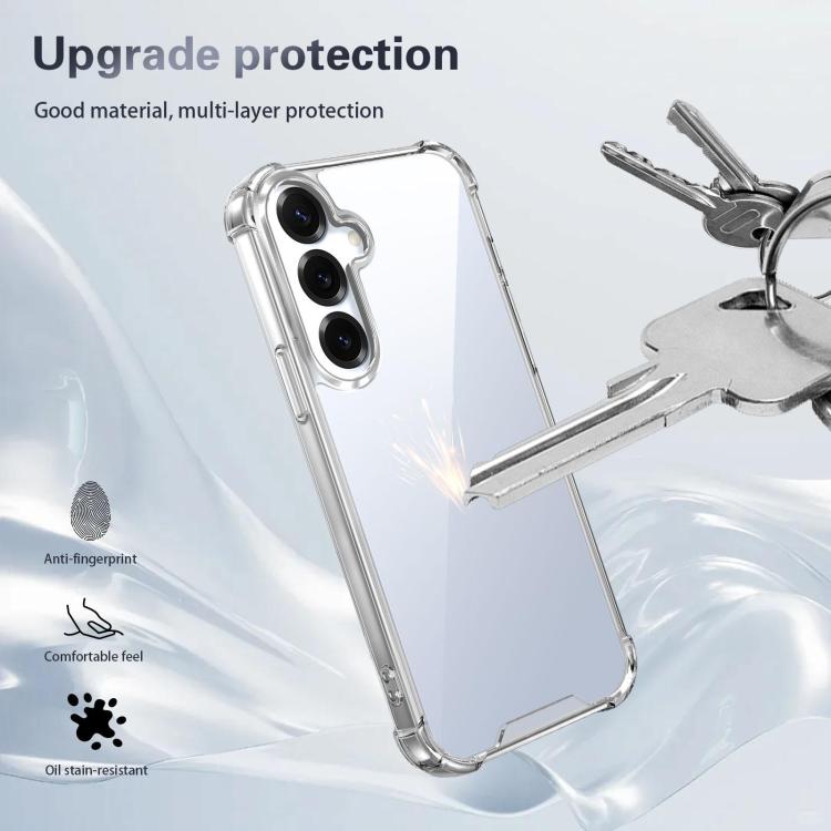 For Samsung Galaxy S26 5G Four-corner Shockproof Acrylic +TPU Phone Case - Transparent