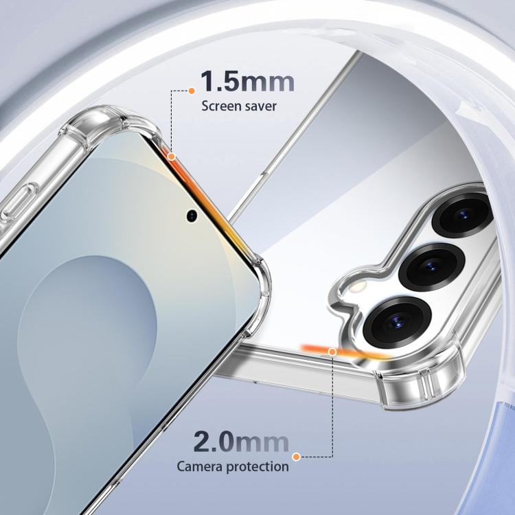 For Samsung Galaxy S26 5G Four-corner Shockproof Acrylic +TPU Phone Case - Transparent