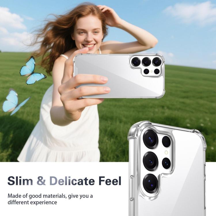 For Samsung Galaxy S26 Ultra 5G Four-corner Shockproof Acrylic +TPU Phone Case - Transparent