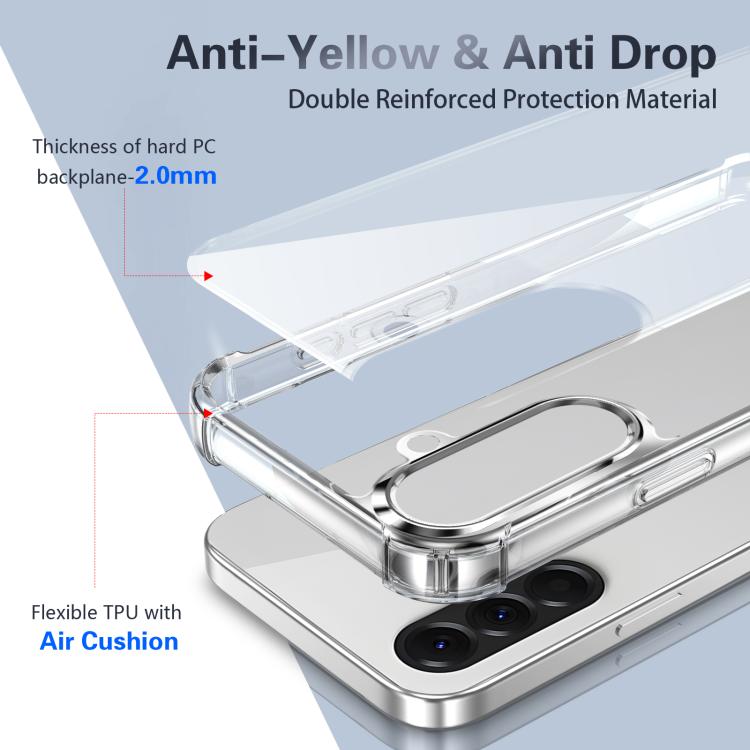 For Samsung Galaxy M56 5G Four-corner Shockproof Acrylic +TPU Phone Case - Transparent