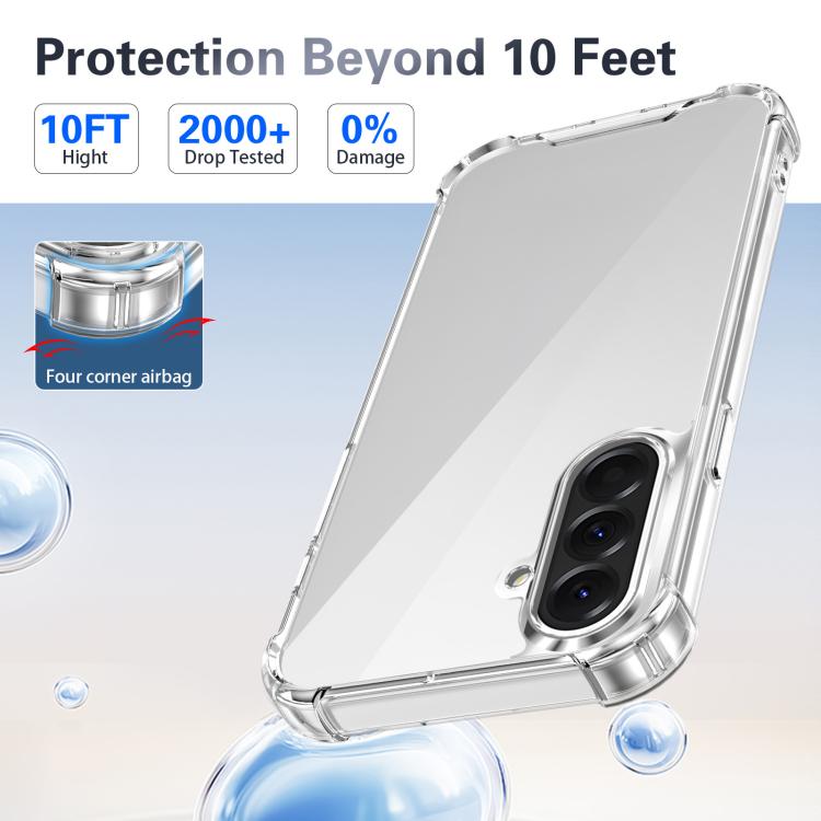 For Samsung Galaxy A56 4G / 5G Four-corner Shockproof Acrylic +TPU Phone Case - Transparent
