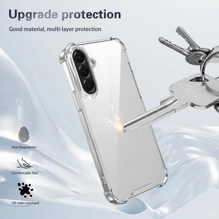 For Samsung Galaxy A56 4G / 5G Four-corner Shockproof Acrylic +TPU Phone Case - Transparent