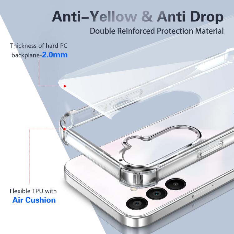 For Samsung Galaxy A36 5G Four-corner Shockproof Acrylic +TPU Phone Case - Transparent