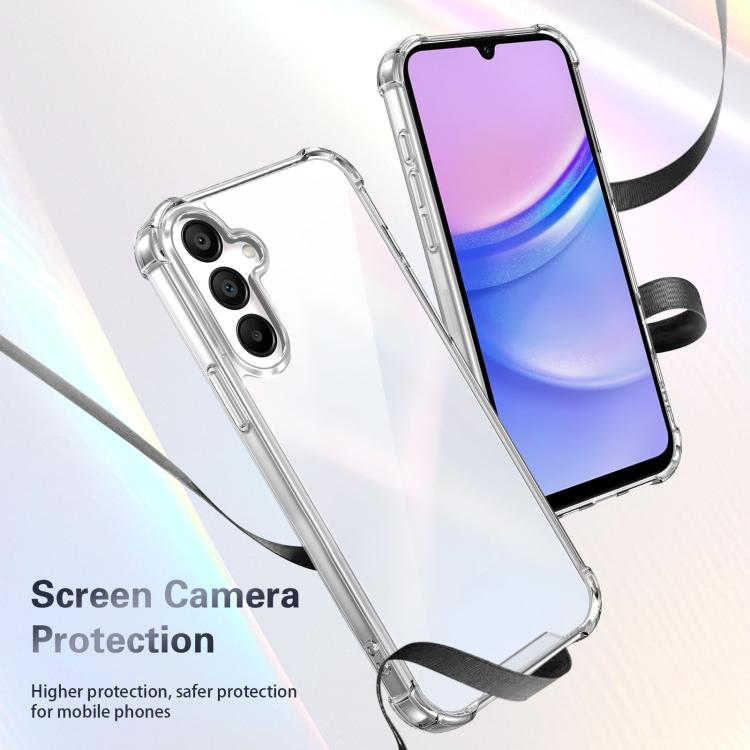 For Samsung Galaxy A36 5G Four-corner Shockproof Acrylic +TPU Phone Case - Transparent