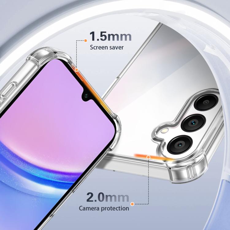 For Samsung Galaxy A36 5G Four-corner Shockproof Acrylic +TPU Phone Case - Transparent
