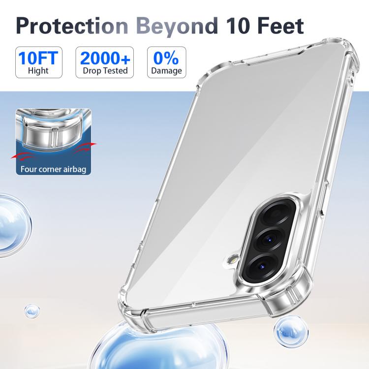 For Samsung Galaxy A26 4G /  5G Four-corner Shockproof Acrylic +TPU Phone Case - Transparent