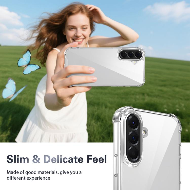 For Samsung Galaxy A26 4G /  5G Four-corner Shockproof Acrylic +TPU Phone Case - Transparent