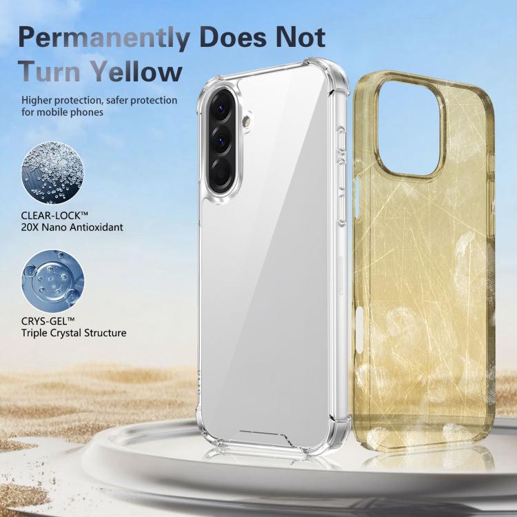 For Samsung Galaxy A26 4G /  5G Four-corner Shockproof Acrylic +TPU Phone Case - Transparent
