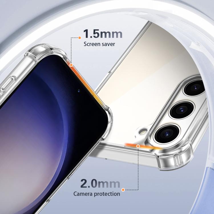 For Samsung Galaxy A16 4G / 5G Four-corner Shockproof Acrylic +TPU Phone Case - Transparent