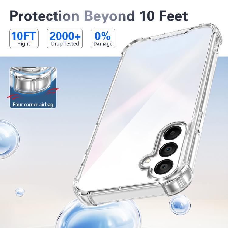 For Samsung Galaxy A15 4G / 5G Four-corner Shockproof Acrylic +TPU Phone Case - Transparent