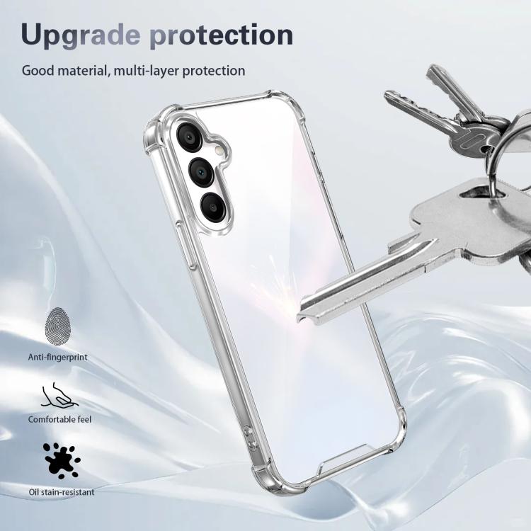 For Samsung Galaxy A15 4G / 5G Four-corner Shockproof Acrylic +TPU Phone Case - Transparent