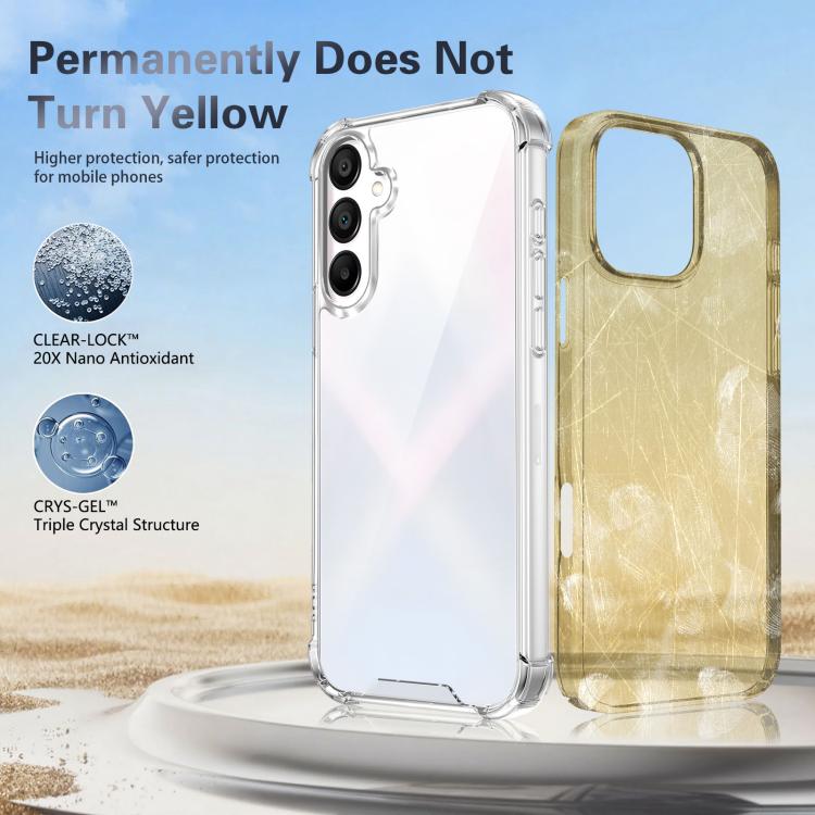 For Samsung Galaxy A15 4G / 5G Four-corner Shockproof Acrylic +TPU Phone Case - Transparent